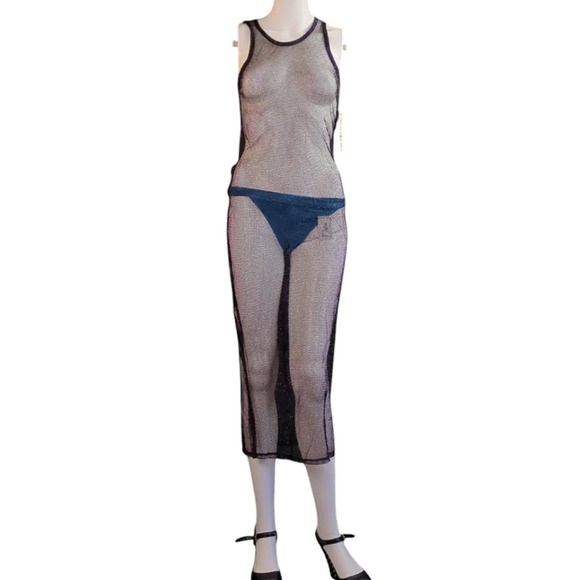 No Boundaries Mesh Maxi Cover Up Dress In Black - Picture 5 of 12